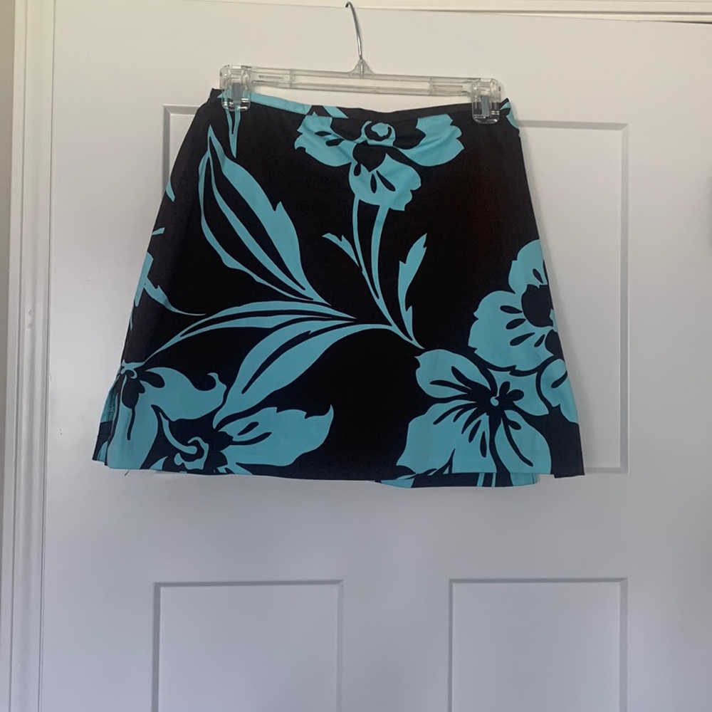 Tropical print stretch skort